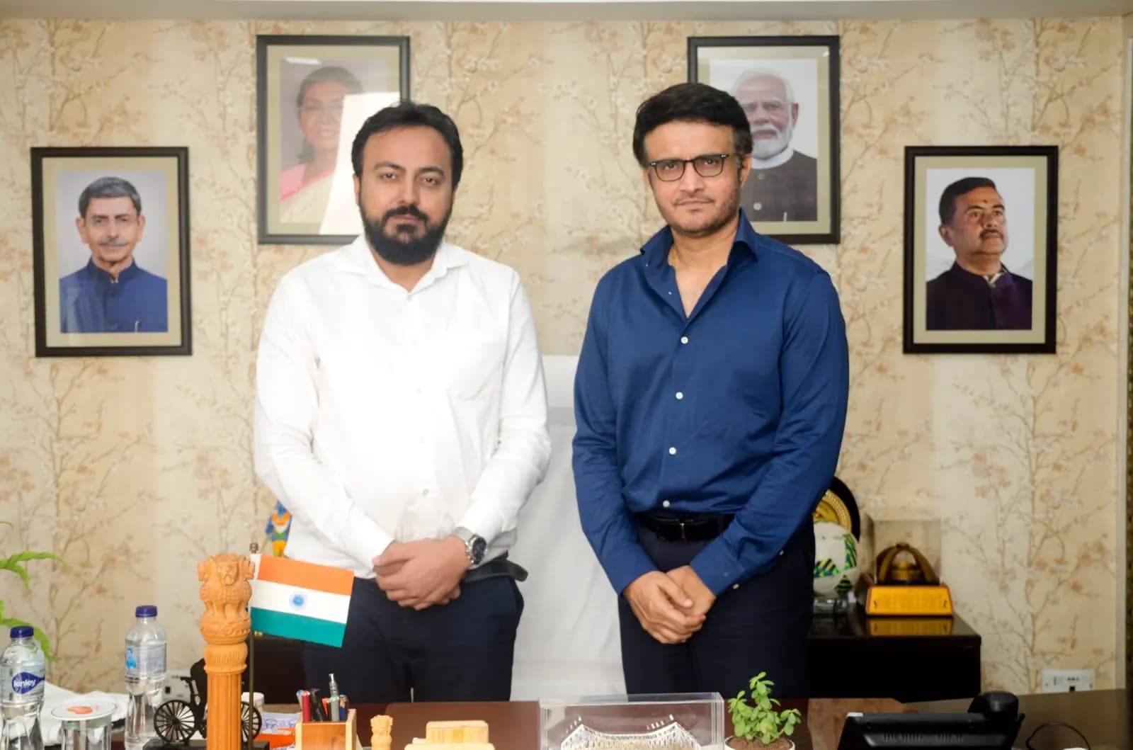 Sourav Ganguly meets Sports Minister of West Bengal, Dr Indranil Khan, invites him for Bengal T20 League Final at Eden