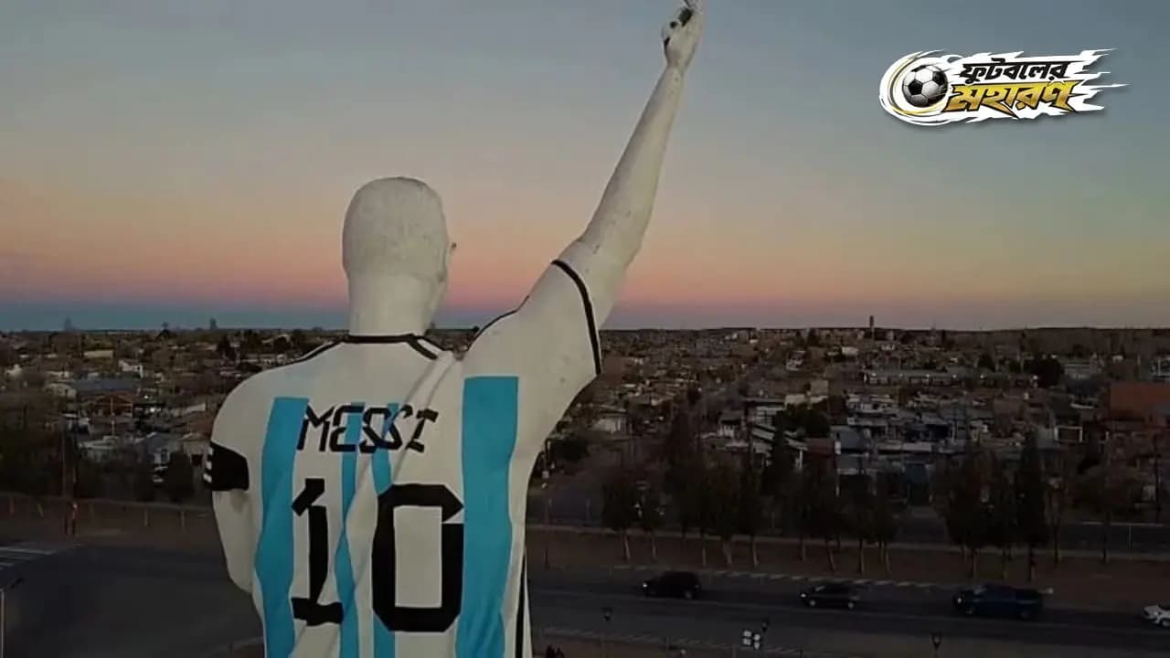 Removed from one city built in another Lionel Messis 85 foot statue sparks widespread discussion