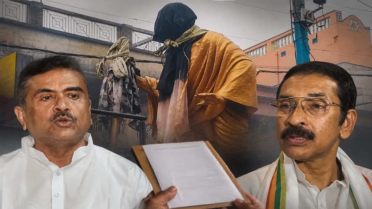 Mahatma Gandhi face covered with black cloth demand for exemplary punishment for the guilty Shubhankar Sarkar writes to CM Suvendu Adhikari