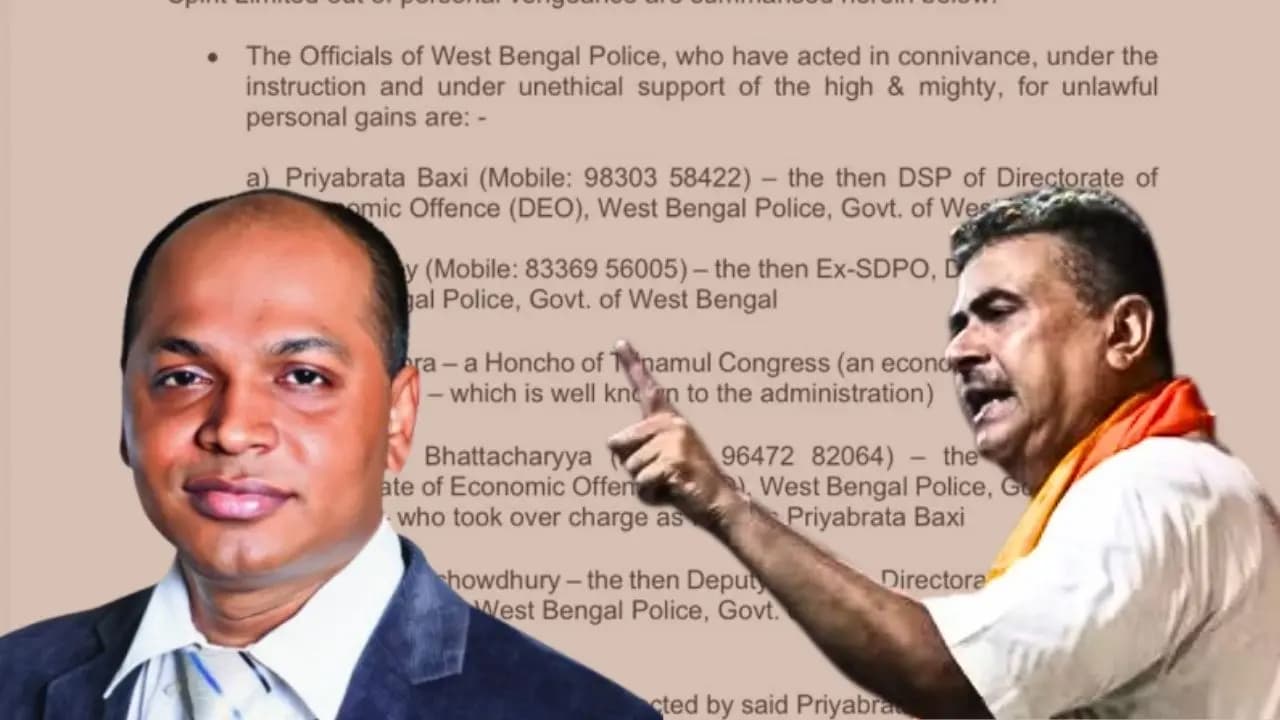 Pincon liquor case monoranjan roy send letter to west bengal cm suvendu adhikari
