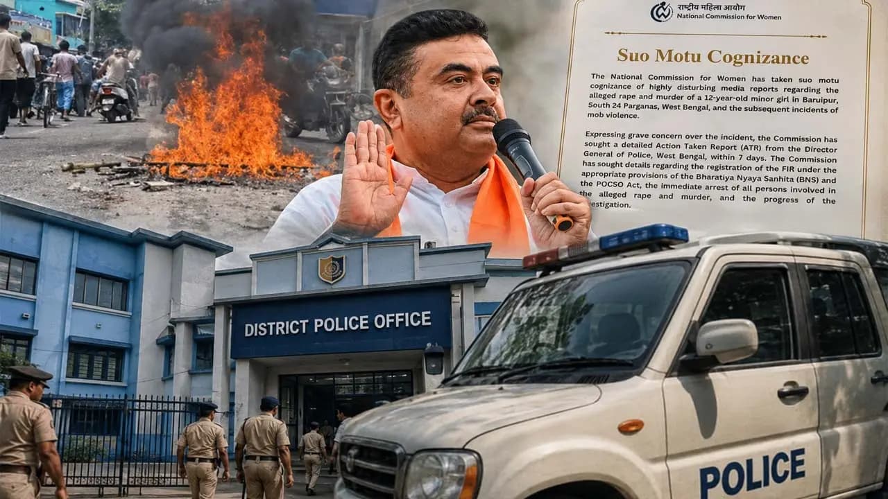 Baruipur Case: National Commission for Women has once again taken suo motu cognizance of the Baruipur incident CM Suvendu Adhikari is set to visit the district police office today