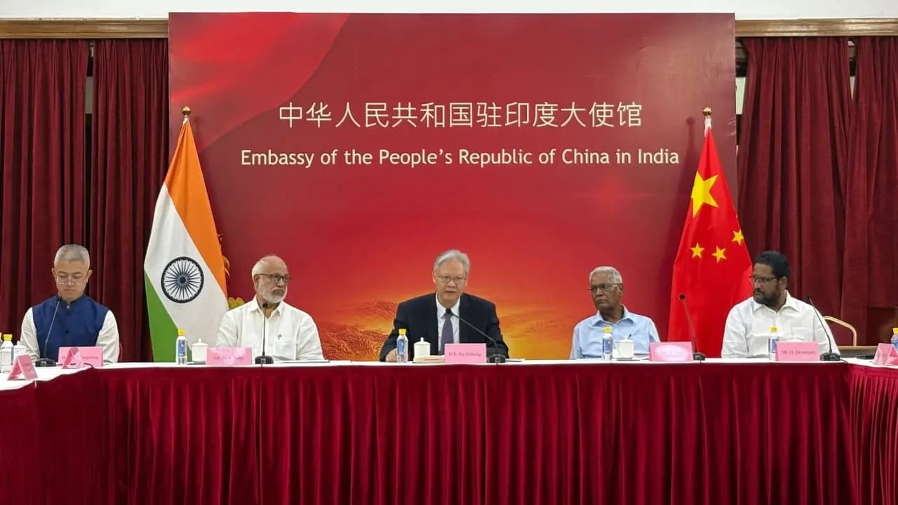 Indian left leaders met in delhi Chinese Embassy in a seminar