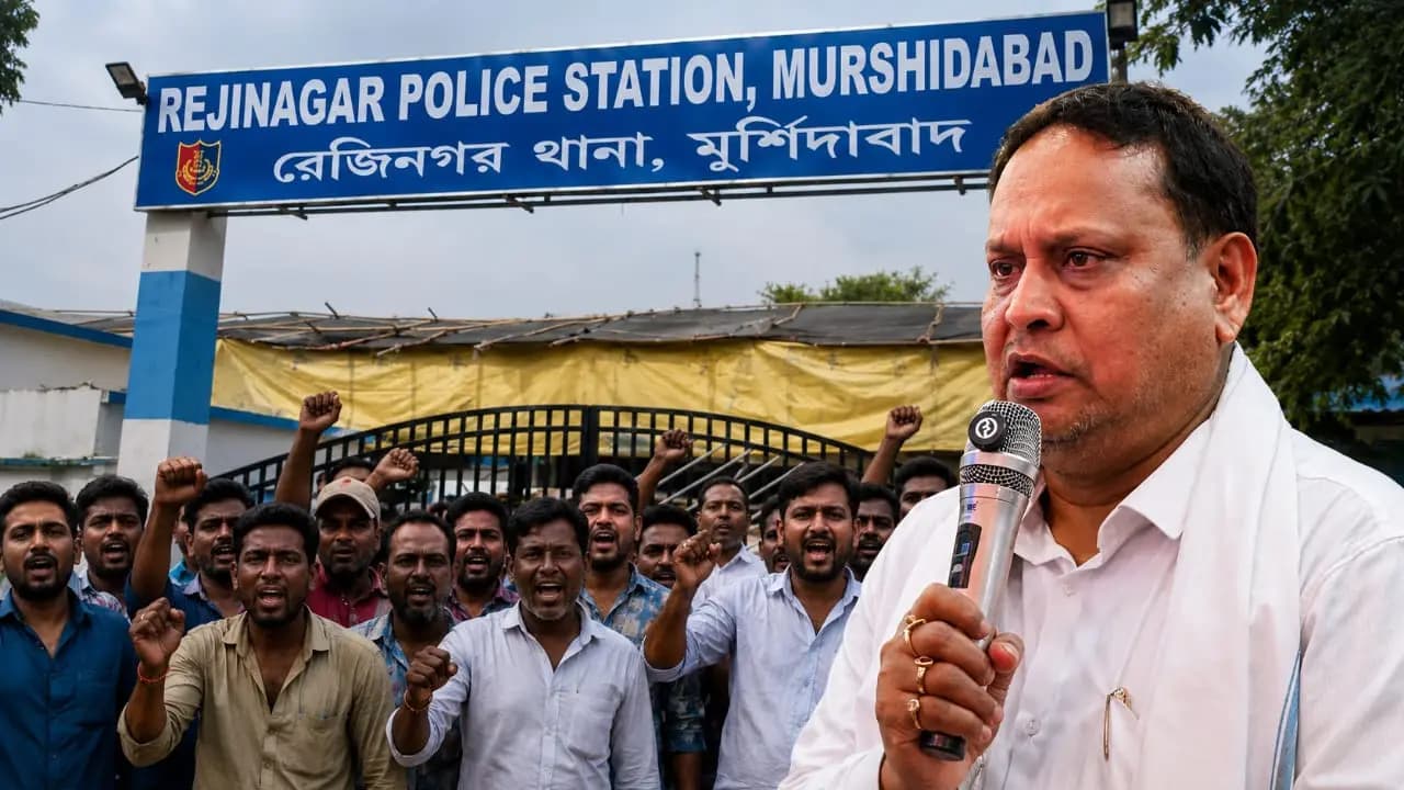 Humayun Kabir appears at rejinagar police station murshidabad west bengal