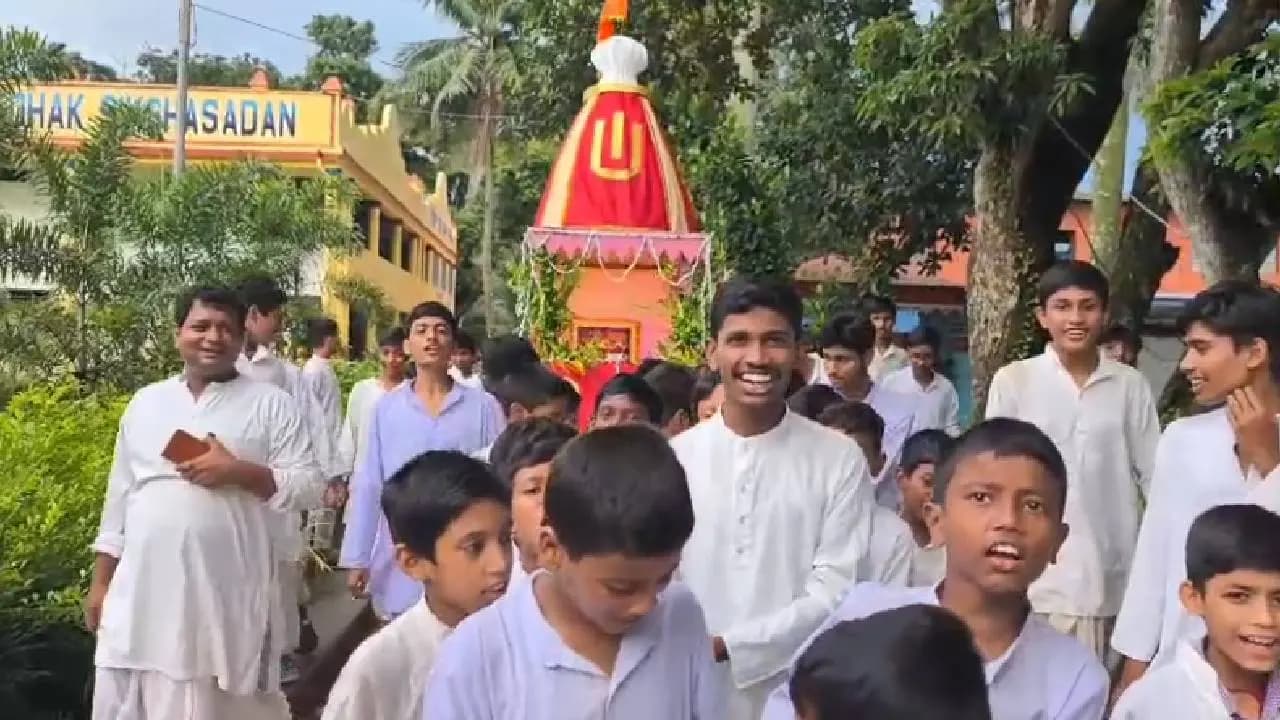 Rath Yatra Celebrated Inside School Campus Teachers and Students Join the Festivities