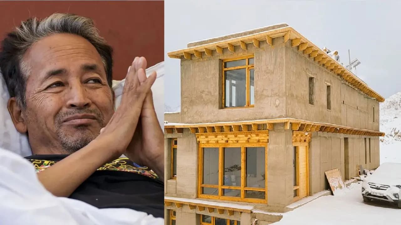 Sonam Wangchuk ladakh Home: Urine purification to conserve water solar heat to beat cold