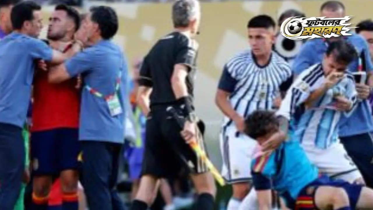 Scuffle between Argentina and Spain
