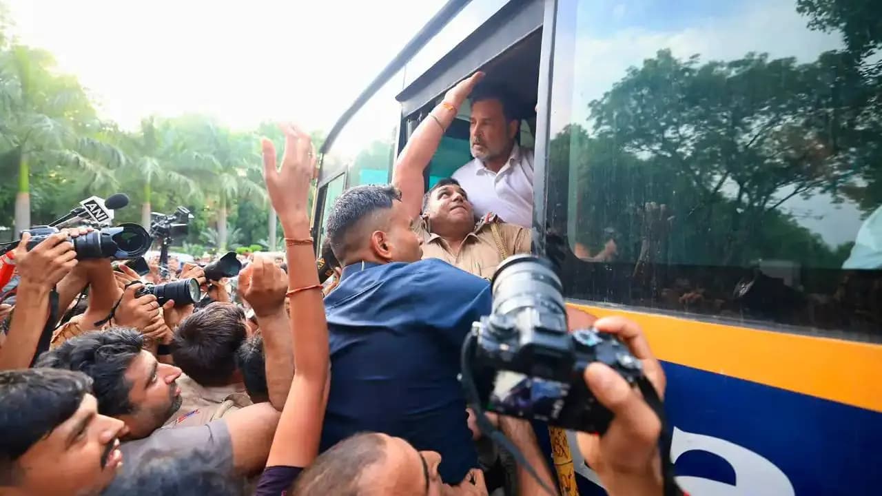 Rahul Gandhi, Priyanka Gandhi Detained After March to PM's Residence