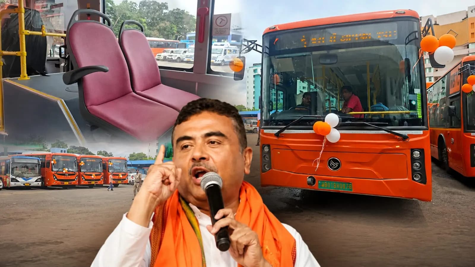 Pink Seats For Women in Government Bus
