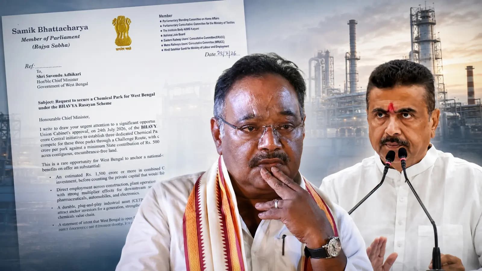 Samik Bhattacharya Writes to CM Suvendu Adhikari, Seeks Chemical Park for West Bengal