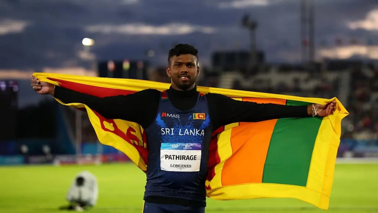 Former cricketer Rumesh Tharanga Pathirage wins javelin gold for Sri Lanka.