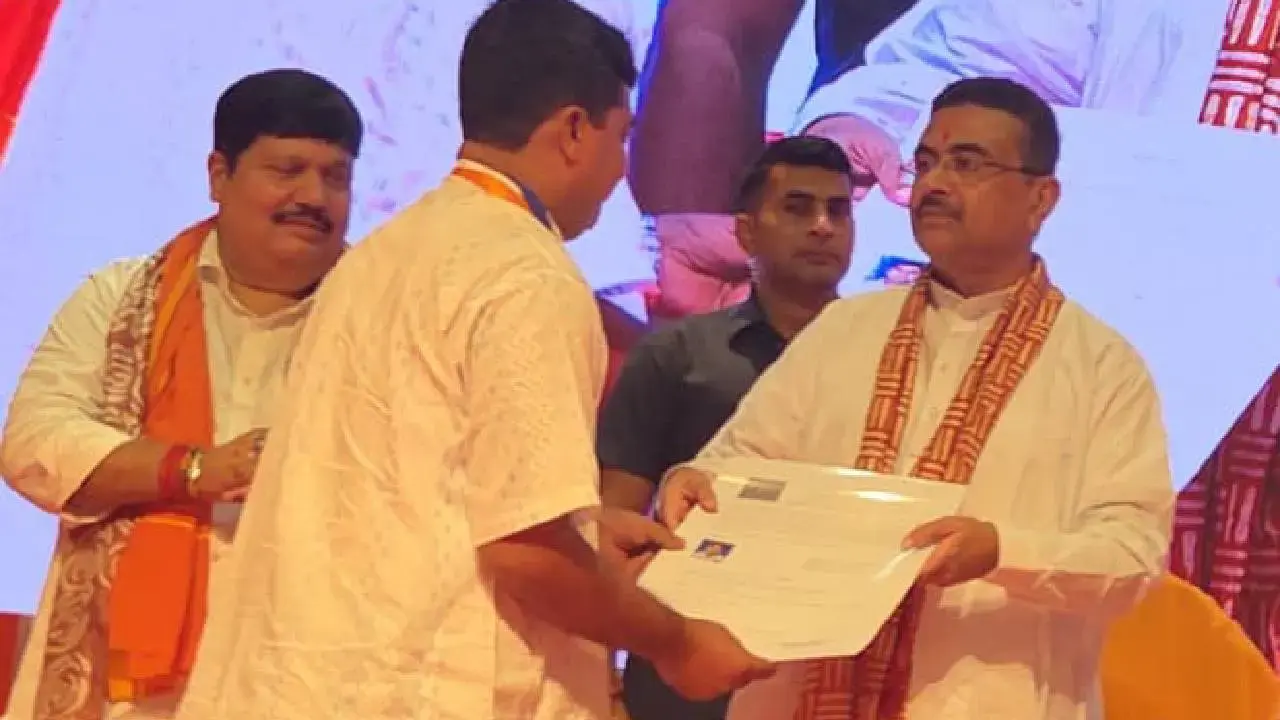 CM Suvendu Adhikari Distributes Citizenship Certificates Under CAA in Kolkata