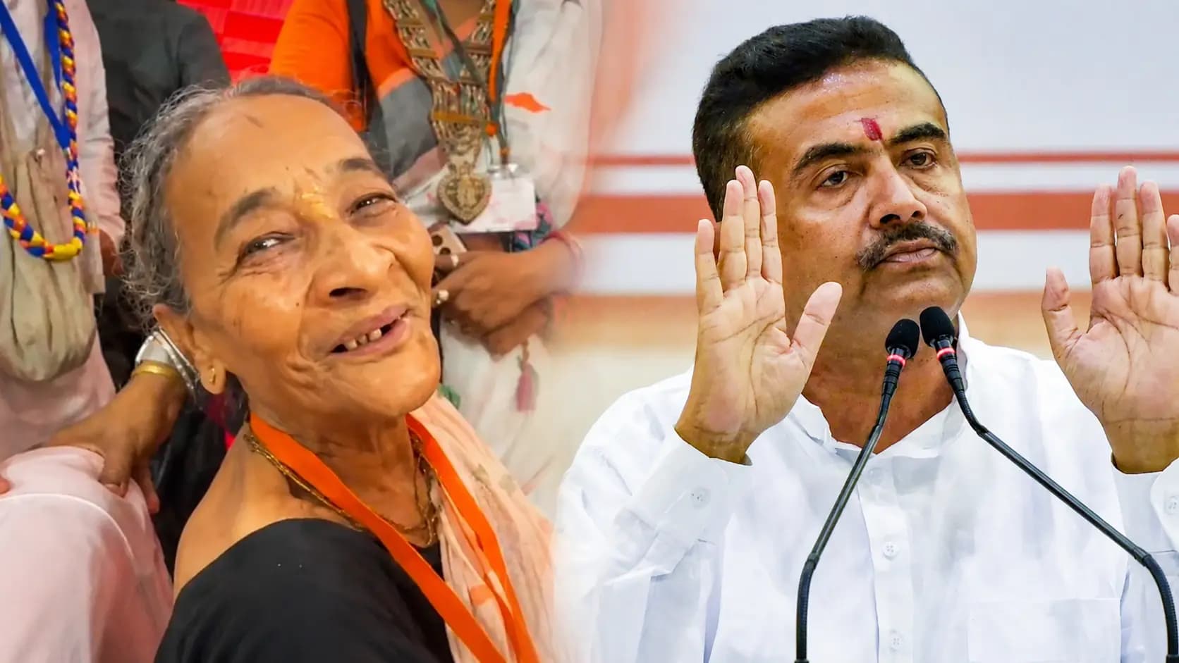 Suvendu Adhikari: 75 years old woman from Garden Reach area gets emotional after shaking hands with CM Suvendu Adhikari at Kolkatas ISKCON temple