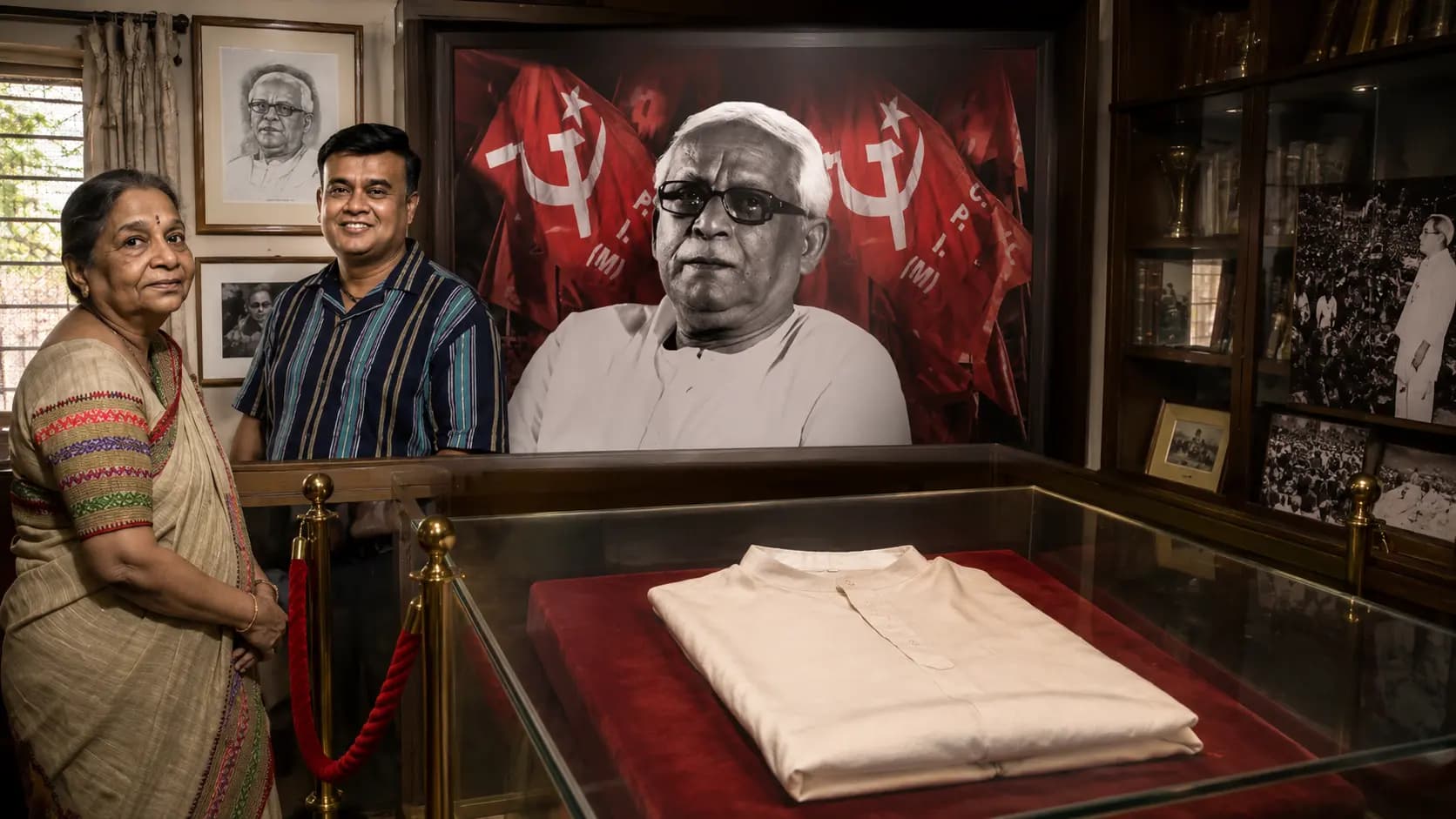Buddhadeb Bhattacharjees clothes is set to be displayed in a museum his wife Mira has handed it over to the authorities