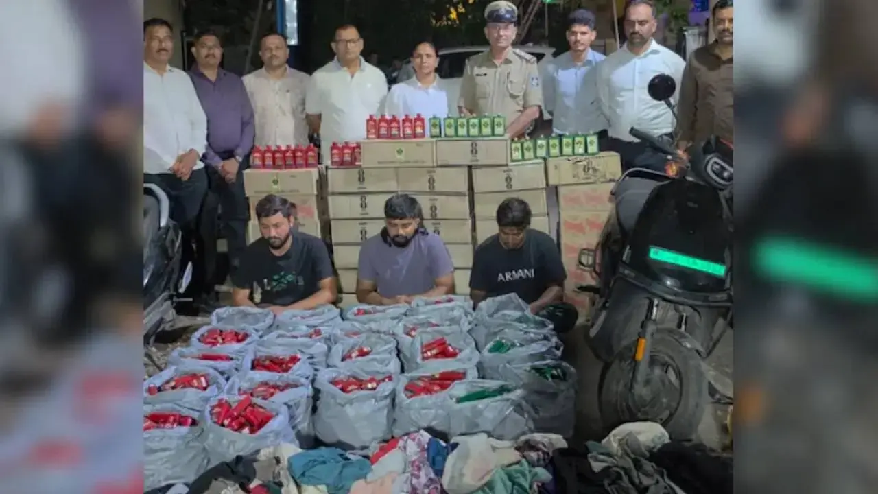 2736 bottles of liquor were being smuggled in a carton meant for clothes in Gujarat
