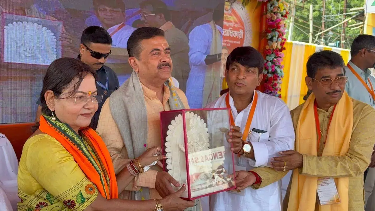CM Suvendu Adhikari inaugurates Durga Puja in Lalbagh