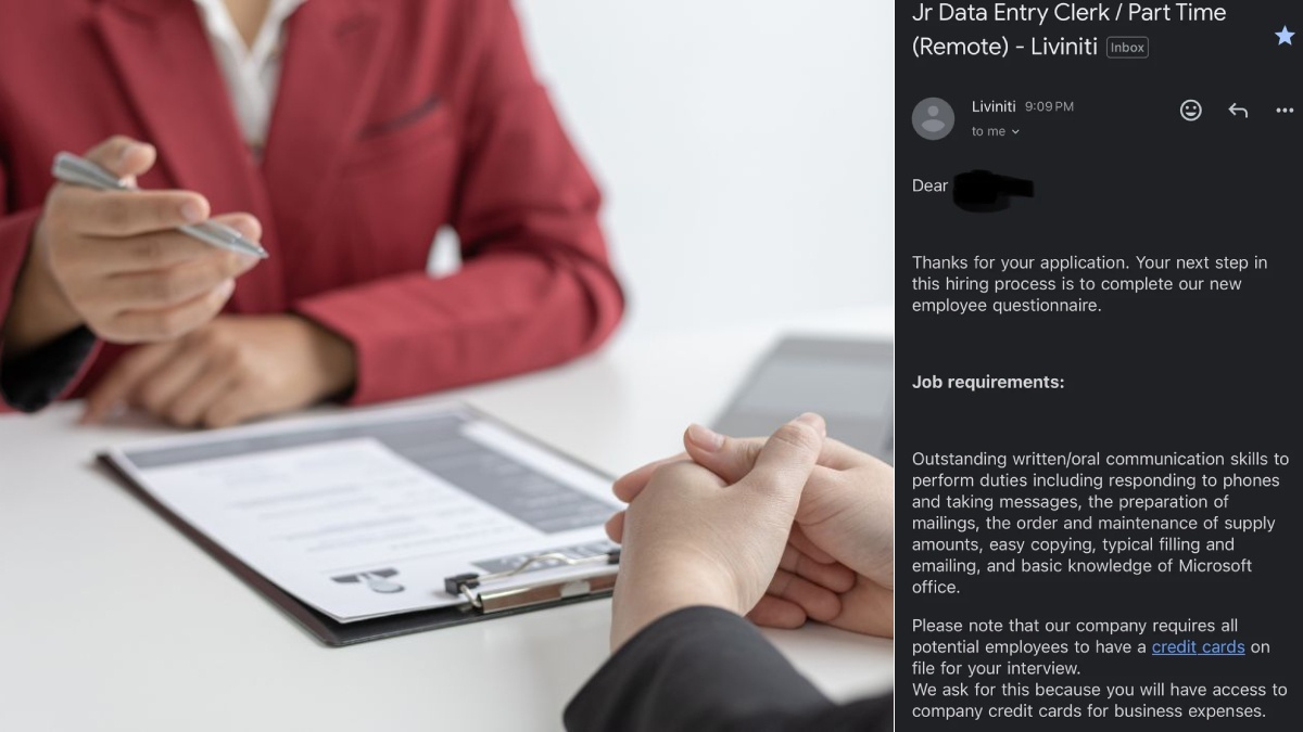 Job application asks candidates to get a credit card before interview